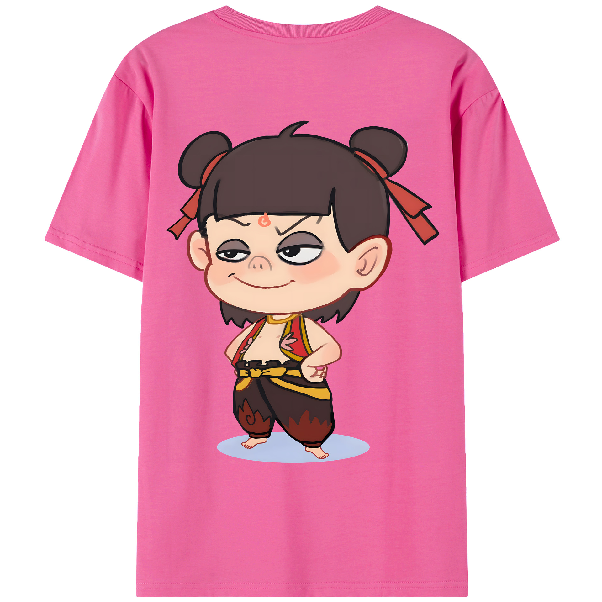 （画像用） Ne Zha 2 ナタ 魔童の大暴れ レディース半袖Tシャツ(バックプリント)